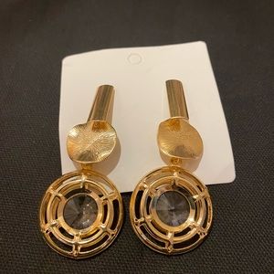 Round Decor Drop Earrings